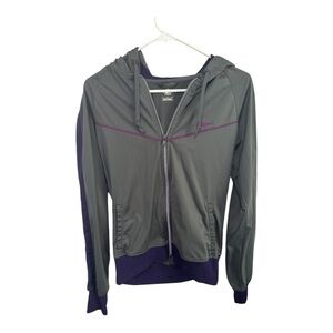 Nike Athletic Dept Hoodie Women's Gray Large Full Zip Jacket Activewear